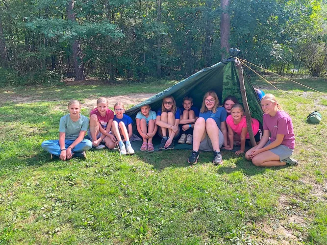 Earning Their Camping Badge